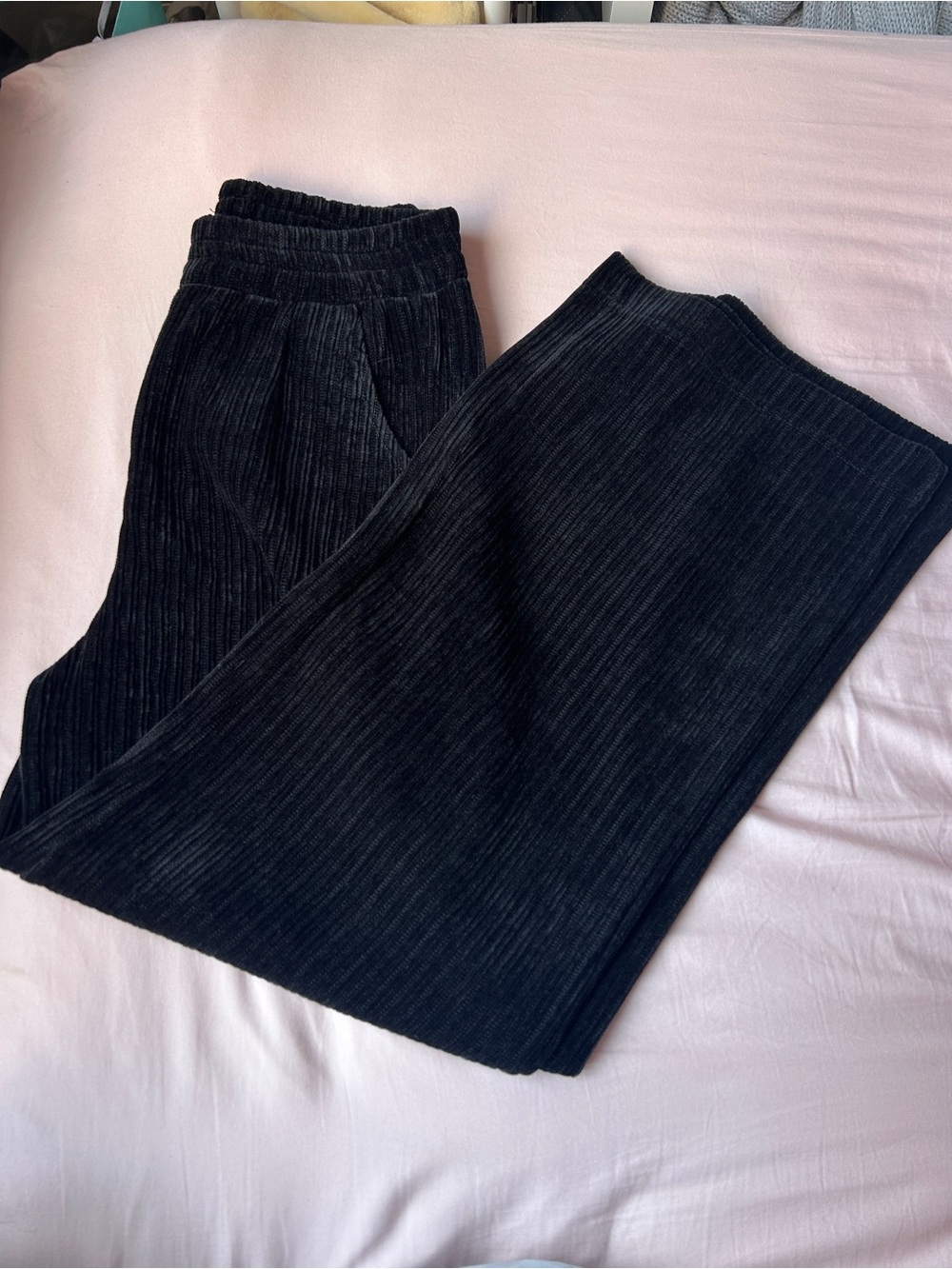 Black Wide Leg Corduroy Pants